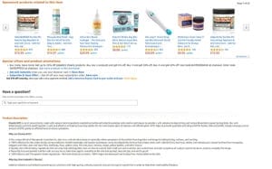 Product page example with no A+ content